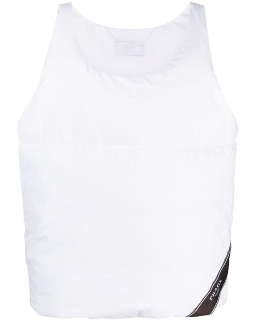 Prada White Quilted Cotton Top for men