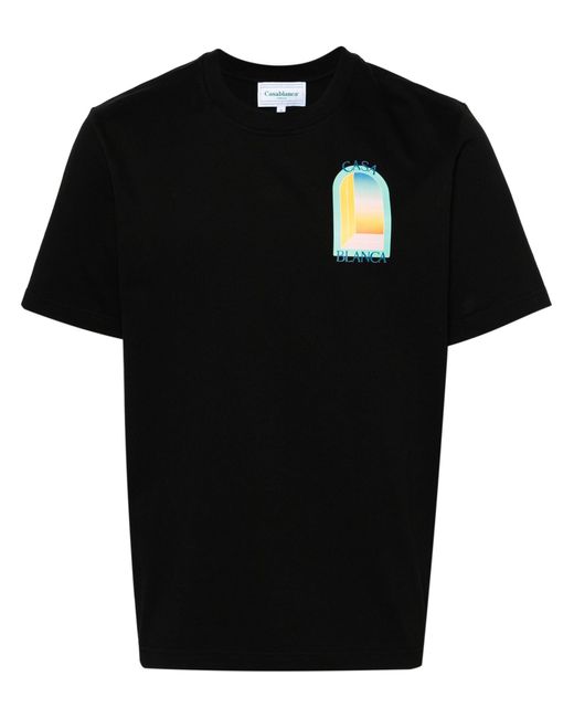 Casablancabrand Black Logo Print Organic Cotton T-shirt - Unisex - Organic Cotton