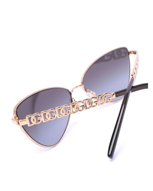 Dolce & Gabbana Blue Logo-chain Cat-eye Sunglasses