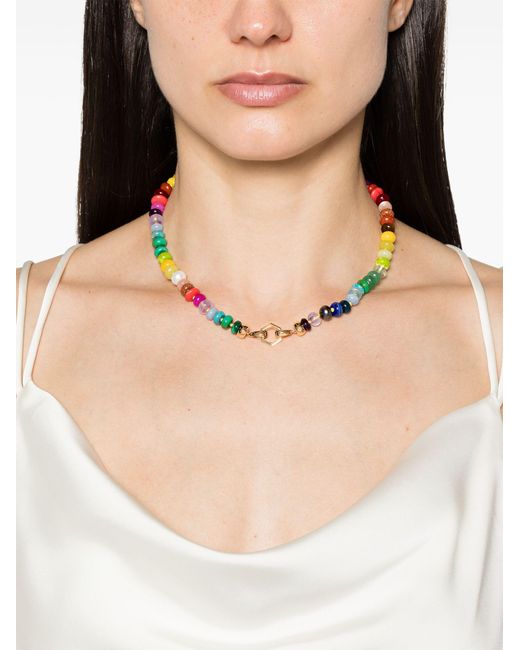 Harwell Godfrey Metallic 18k Yellow Rainbow Bead Foundation Necklace - Women's - Lapis Lazuli/mother Of Pearl/malachite/coral