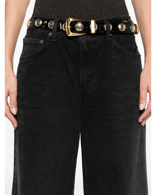 Agolde Black Clara Low-rise Flared Jeans