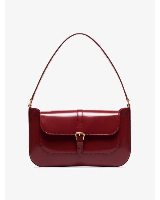 By Far Red Miranda Leather Shoulder Bag