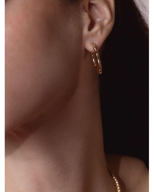Anita Ko Metallic 18k Yellow Bamboo Hoop Earrings