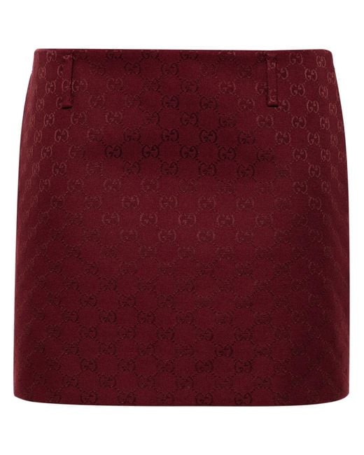 Gucci Purple gg-canvas Low-rise Mini Skirt