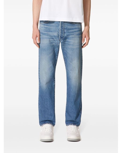 Valentino Garavani Blue V Detail Straight-leg Jeans for men