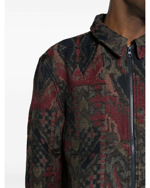 Soulland Black Patterned-jacquard Jacket - Men's - Polyester/cotton/recycled Polyester/other Fibers for men