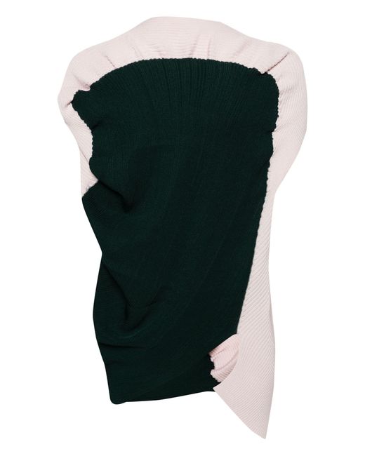 Issey Miyake Pink And Green Aerate Ribbed-knit Top