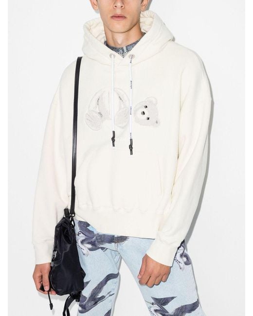 Bear Print Hoodie Palm Angels Teddy Bear Hoodie White Teddy Hoodie