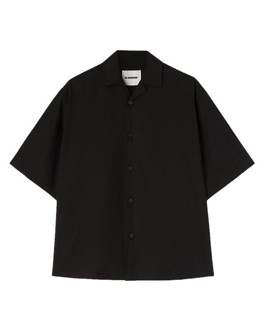 Jil Sander Black Cotton Poplin Shirt for men