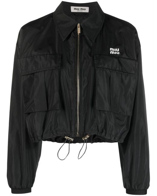 Miu Miu Black Technical-silk Blouson Jacket