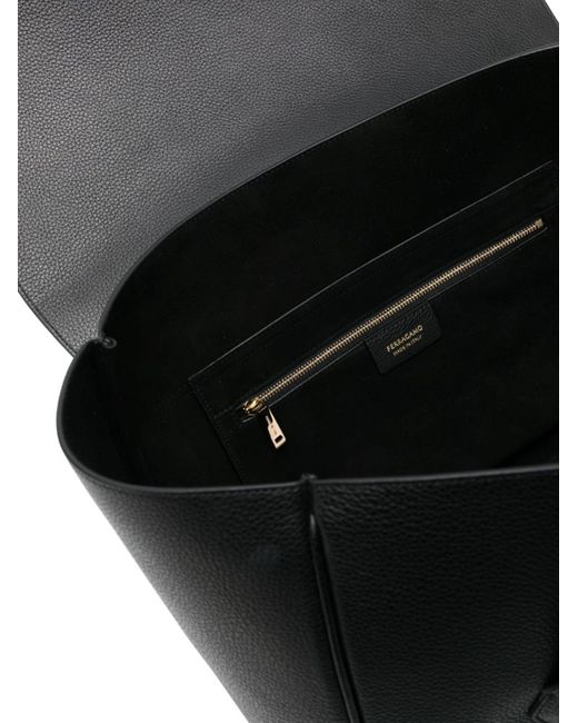 Ferragamo Black East-west Leather Tote Bag - Women's - Calfskin/goat Skin