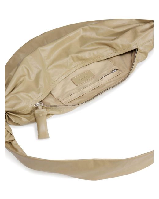 Lemaire Metallic Neutral Medium Soft Croissant Shoulder Bag - Unisex - Calf Leather/cotton