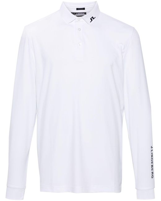 J.Lindeberg White Tour Tech Long-sleeve Polo Shirt - Men's - Polyester for men