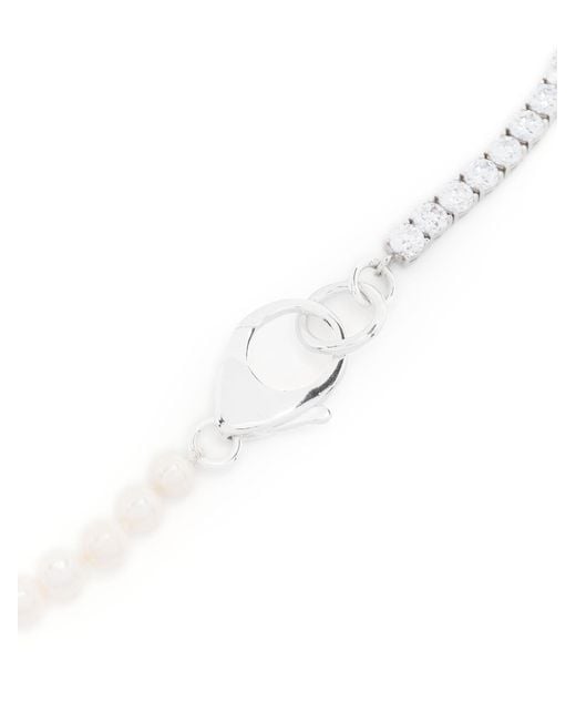 Hatton Labs White X Botter Sterling Pearl And Crystal Necklace - Men's - Sterling for men