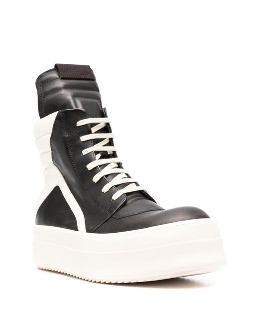 Rick Owens White Mega Bumper Geobasket Sneakers - Men's - Calf Leather ...