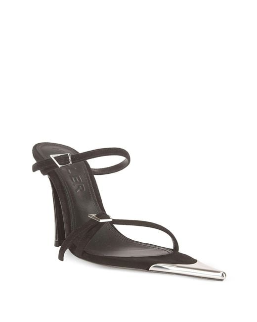 Mugler White Jet Metal Toe-tip Leather Sandals