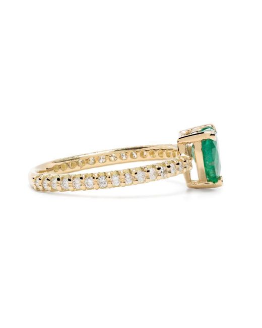 SHAY Metallic 18K Heart Emerald And Diamond Ring