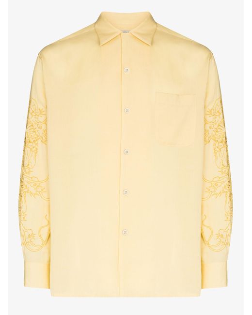 Wacko Maria X Tim Lehi Embroidered Tiger Shirt in Yellow for Men 