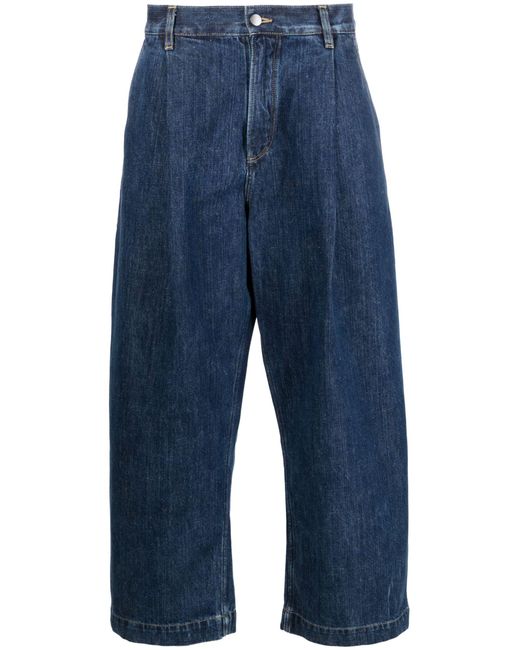 Studio Nicholson Blue Pleated Wide-leg Jeans for men