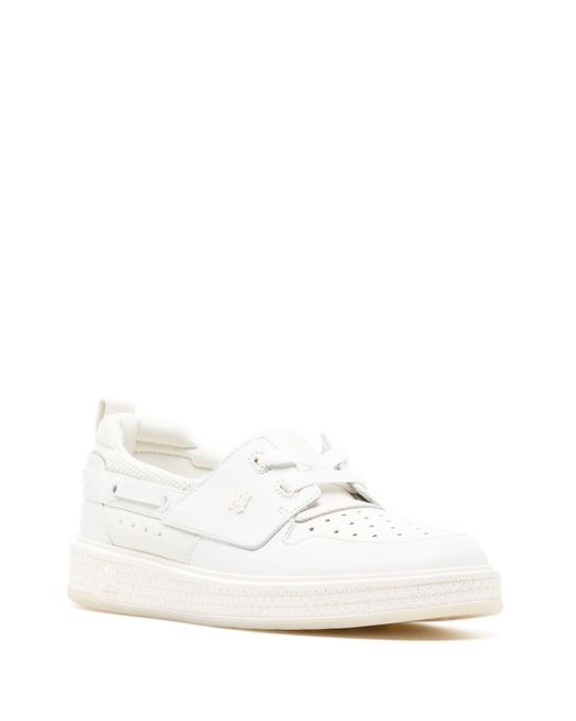 Amiri White Perforated Leather Boat Shoes - Men's - Rubber/polyester/calf Leather for men