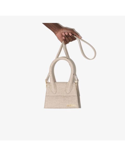 Jacquemus Neutral Le Chiquito Moyen Canvas Cross Body Bag in Natural Lyst