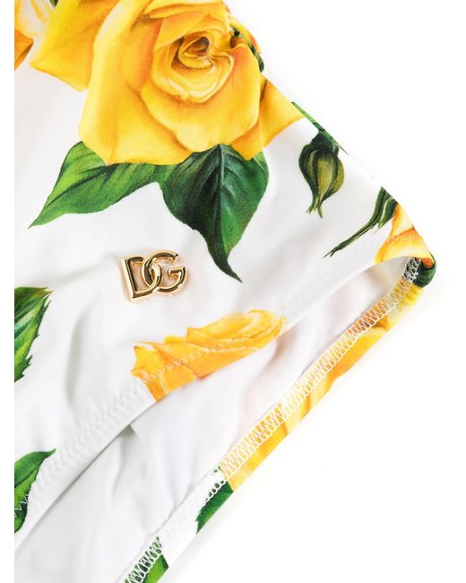Dolce & Gabbana Metallic Rose Print Halterneck Swimsuit - Women's - Polyamide/elastane