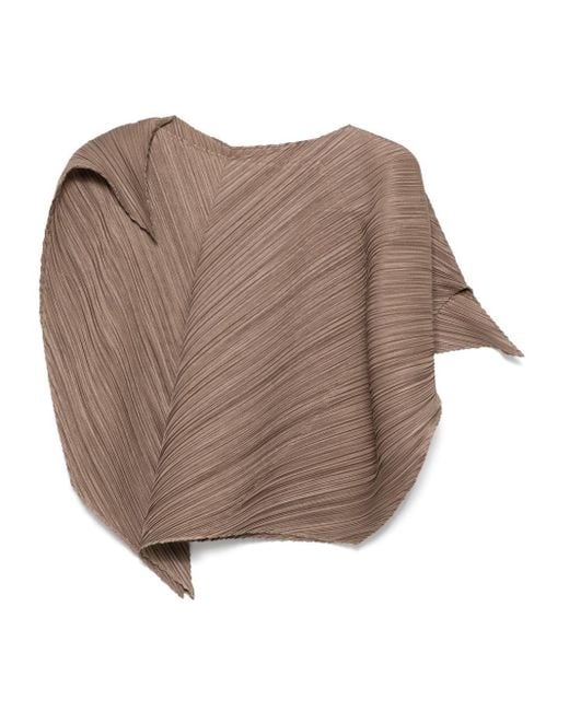 Pleats Please Issey Miyake Brown Flare Blouse