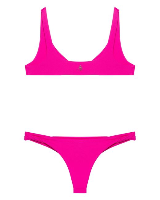 The Attico Purple Rubberised-logo Bikini