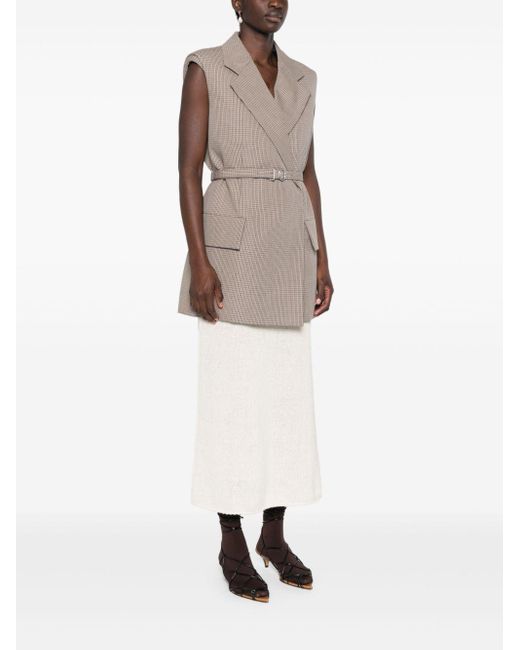 Jil Sander Natural Check Wool Waistcoat