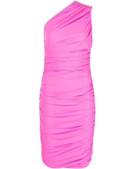 Solace London One-shoulder Midi Dress in Pink | Lyst