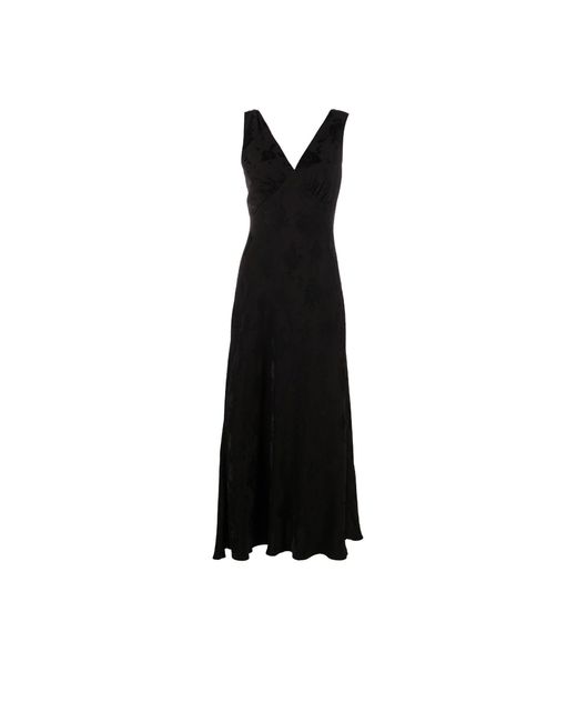 RIXO London Black Sandrine Poppy Jacquard Midi Dress | Lyst UK