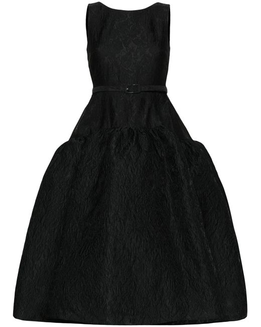 Huishan Zhang Black Audrey Cloqué Midi Dress - Women's - Silk/polyester/spandex/elastane