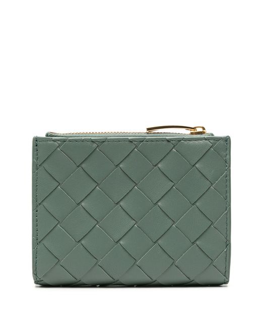 Bottega Veneta Green Intrecciato Leather Wallet - Women's - Calf Leather