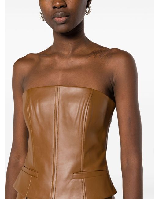 AYA MUSE Natural Uro Faux-leather Bandeau Top - Women's - Polyurethane/polyester/cotton