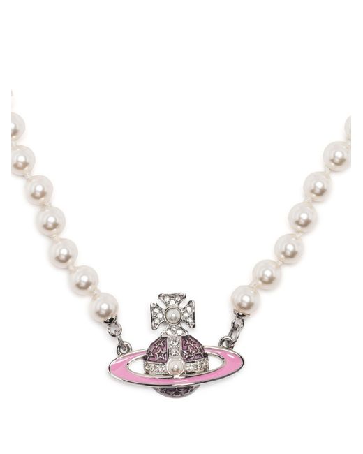 Vivienne Westwood Natural Crystal-orb Pearl Necklace