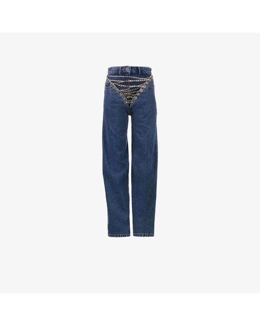 Y. Project Blue Chained Jeans