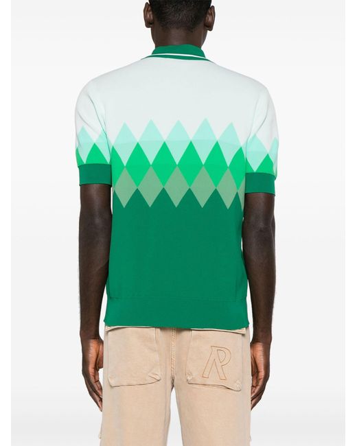 DSquared² Green Argyle Check Polo Shirt - Men's - Polyamide for men