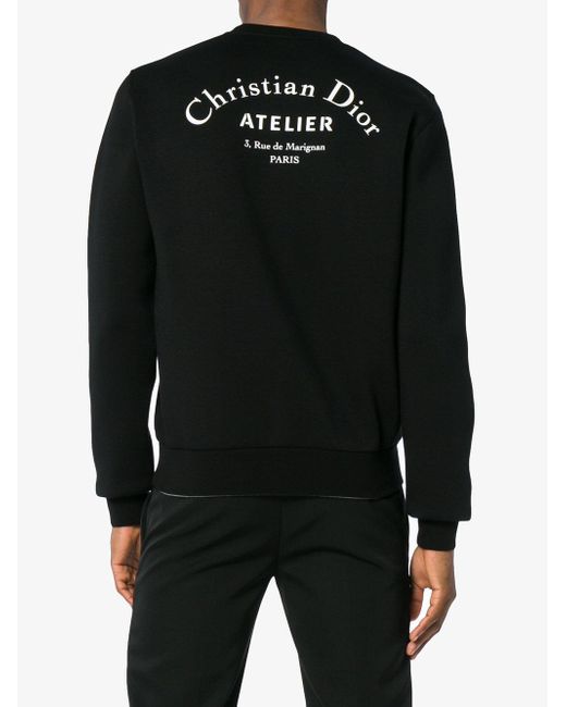 Dior Atelier Logo Print Crew Neck Sweatshirt in Black for Men | Lyst UK
