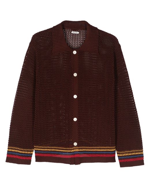 Bode Brown Bayberry Cotton Cardigan for men