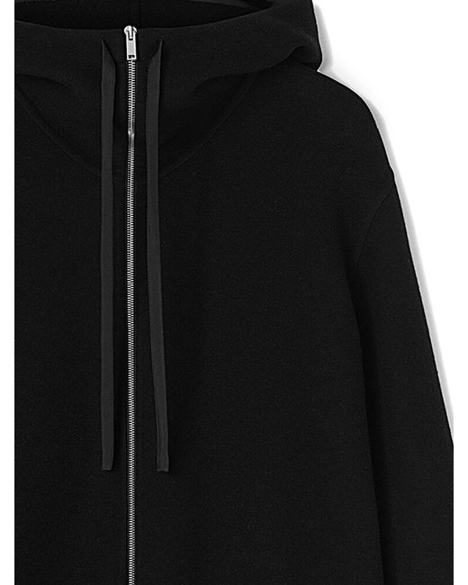 Jil Sander Black Drawstring Hooded Jacket for men