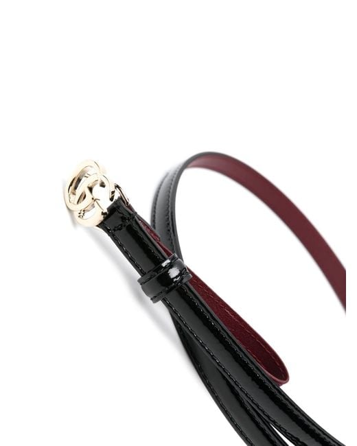 Gucci Black gg Marmont Thin Leather Belt - Women's - Calf Leather