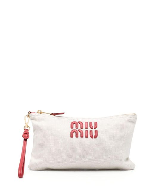 Miu Miu Red Logo-appliqué Accessory Set
