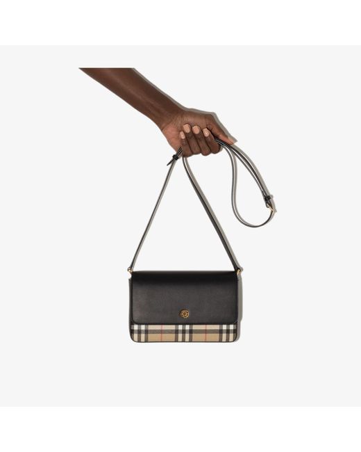 Burberry Hampshire Cross Body Bag Polyurethane/cotton in Black Lyst