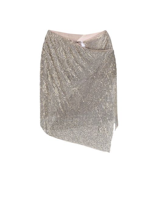 Poster Girl Neutral Winona Chain Mail Mini Skirt In Gray Lyst 