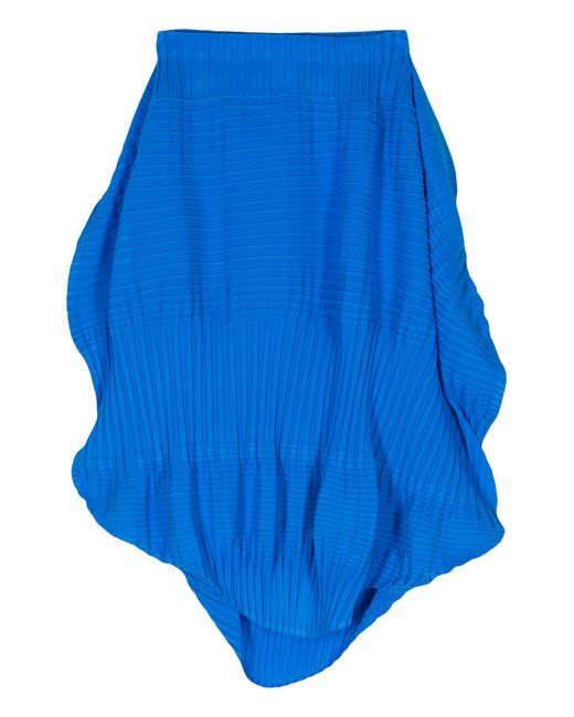 Issey Miyake Blue Aerate Pleats Midi Skirt