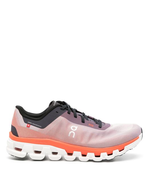 On Shoes Pink Purple Cloudflow 4 Running Sneakers - Women's - Rubber/fabric