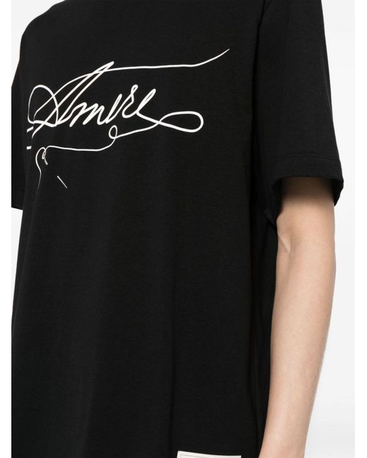 Amiri Black Stitch-print Cotton T-shirt for men