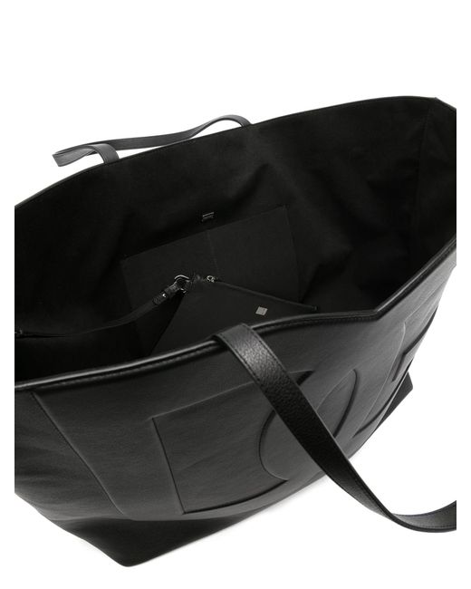 Dolce & Gabbana Black Logo-embossed Leather Tote Bag for men