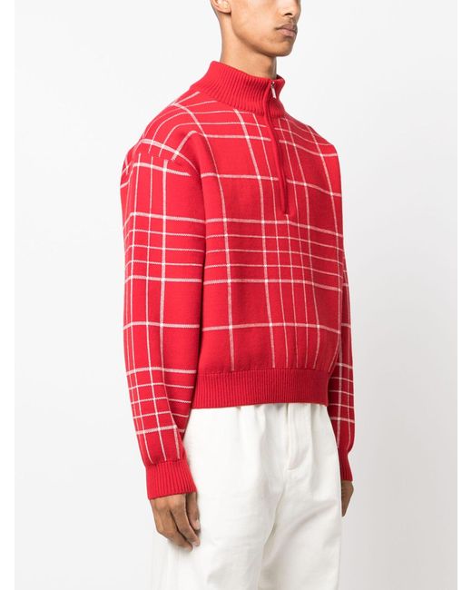 Jacquemus La Maille Carro Sweatshirt - Men's -  Merino/cotton/polyamide/elastane in Red for Men | Lyst UK