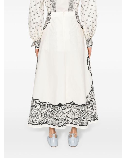 Chloé White Bandana-print Cotton Skirt - Women's - Cotton